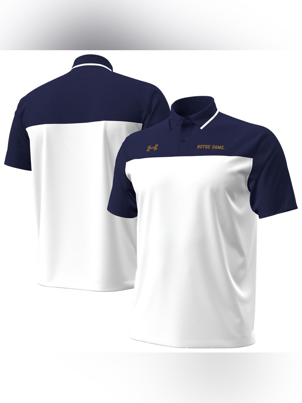 Notre Dame Fighting Irish Under Armour Polo - White/Navy sz L